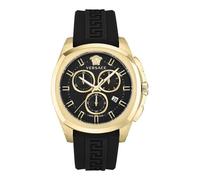 Versace Men's Chronograph Watch Geo Black Gold 43 mm VE7CA0423, black, Strap.