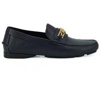Versace Mens Medusa Head Leather Loafers - Dark Blue - Size EU 45