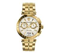 Versace Men's Quartz Fashion Bracelet and Stainless Steel Case Gold Dial Analogue Display Grey Watch - VE1D00419
