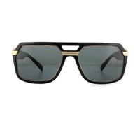 Versace Men's Square Black Dark Grey Sunglasses Versace Black One Size