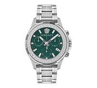 Versace Mens Stainless Steel 45 mm Greca Action Chrono Bracelet Watch VE3J00422, Silver, Greca Action Chrono