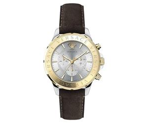 Versace Men's Swiss Watch Chrono SIGNAT.44 D/WSIL S/BRW BICSS/IP2N -Dark Brown C VEV601323