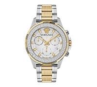 Versace Mens Two Tone 45 mm Greca Action Chrono Bracelet Watch VE3J00522, Two Tone, Greca Action Chrono