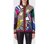 Versace Optical Print Pure Silk Shirt with French Collar - Size: 44 - female