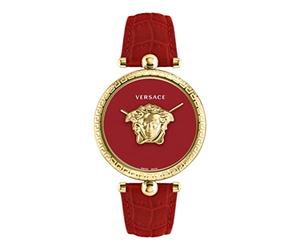Versace Palazzo Empire Collection Luxury Ladies Watch with a Red Strap with a Gold Case and Red Dial, Gold, Olympics, Palazzo Empire