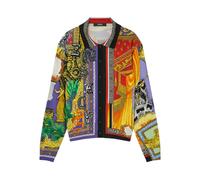 Versace patchwork-print button-front cardigan - Purple 46-48-50-52-54-56