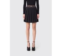 Versace Pleated Wool and Mohair Mini Skirt with High Logo Waistband - Size: 44 - female