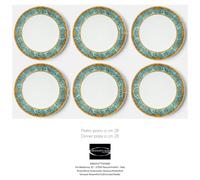 Versace Rosenthal - La Scala Del Palazzo Verde - Set Of 6 Dinner Plates Ø Cm 28