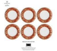 Versace Rosenthal - Medusa Garland Red - Set of 6 Dinner Plates cm 28 - Retailer
