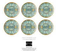 Versace Rosenthal - The Scala Of The Green Palace - Set 6 Dinner Plates ø 21 cm