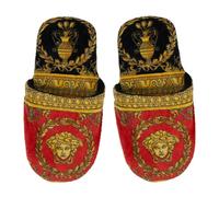 Versace Slippers Terry Towelling I Love Baroque, Size: S, Colour: Black/Red, Black Red, Small