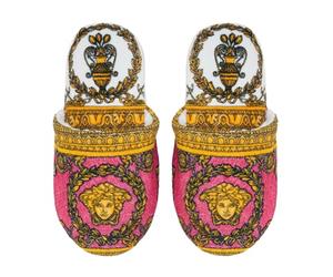 Versace Slippers Terry Towelling I Love Baroque, Size: XL, Colour: White/Fuchsia, White Or Fuchsia, X-Large