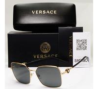 Versace Sunglasses Black Gold Medusa Square Metal MOD 2227 1002/87