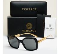 Versace Sunglasses Black Gold Medusa Square MOD VE 4375 GB1/87 53mm
