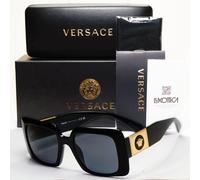Versace Sunglasses Black Square Oversized Gold Medusa MOD VE 4405 GB1/87 54mm