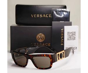 Versace Sunglasses Brown Square Tortoise Havana Gold MOD VE 4416-U 108/3 53mm