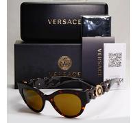 Versace Sunglasses Chain Dark Brown Tortoise Medusa Gold MOD VE 4408 108/73 52mm