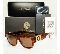 Versace Sunglasses Gold Medusa Large Brown Havana Tortoise Mens 4406 5217/73