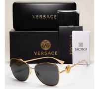 Versace Sunglasses Gold Medusa Metal Black Square Large MOD VE 2256 1002/87 60mm