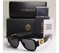 Versace Sunglasses Polarized Black Gold Medusa Square Biggie MOD VE 4436U GB1/81