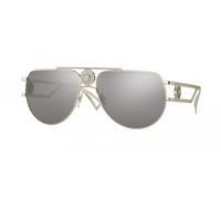 Versace VE2225 12526G Man Sunglasses Metal Gold Grey Pilot Mirrored Mirror