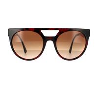 Versace Round Mens Red Havana Blue Brown Gradient Sunglasses - One Size