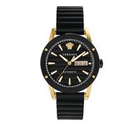 Versace Theros Men's Black Leather Strap Watch