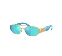 Versace Unisex Sunglass VK2003 - Frame color: Gold, Lens color: Light Green Mirror Blue