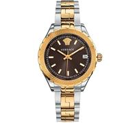 Versace Women's Analogue Swiss Quartz Watch with Two Tone Rose Gold Bracelet and Brown Dial Hellenyium V12040015