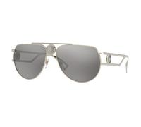 Versace VE2225 12526G Man Sunglasses Metal Gold Grey Pilot Mirrored Mirror