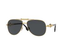 Versace VE2236 100287 Unisex Sunglasses Metal Gold Grey Pilot Normal