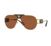 Versace VE2252 147073 Man Sunglasses Steel Gold Brown Pilot Normal