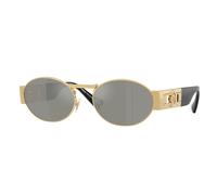 Versace Man VE2264 100230 Sunglasses Steel Gold Green Round Mirrored
