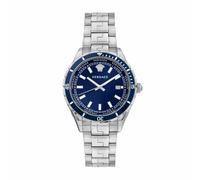 Versace - VE3A00922 Men's Quartz Wrist Watch with Grey Stainless Steel Bracelet and Case with Blue Dial Analogue Display