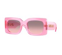Versace VE4496U 53705M Woman Sunglasses Injected Pink Pink Squared Normal Shaded