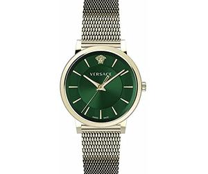 Versace - VE5A00820 Unisex Quartz Fashion Bracelet and Case Stainless Steel Gold Dial Analogue Green