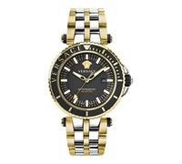 Versace , Steel Quartz Watch, Black Case, Silver Band ,Yellow male, Sizes: ONE SIZE