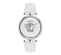Versace - VECO02322 Women's Fashion Quartz Watch White Leather Strap Stainless Steel Case White Dial Analogue Display