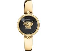 Versace Women's Palazzo Empire Collection Luxury Ladies Watch with Gold Strap, Gold Case, Black Dial, Quartz Movement, Water Resistant
