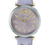 Versace , Twist Women's Watch Pink Leather Silver Gold Steel ,Purple female, Sizes: ONE SIZE