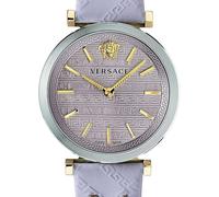 Versace , Twist Women's Watch Pink Leather Silver Gold Steel ,Purple female, Sizes: ONE SIZE