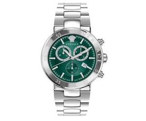 Versace - VEPY01021 Men's Fashion Quartz Wrist Watch and Stainless Steel Case Grey Dial Analogue Green