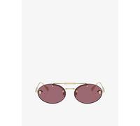Versace Versace Ve2295 Oval-Frame Metal Sunglasses Gold