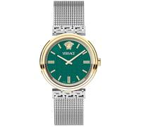 Green Dial Stainless Steel Analog Watch - female - Versace - Watches - Gray - ONE SIZE - Accessories ONE SIZE