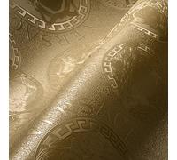 Versace Wallpaper Gold Metallic Luxury Designer Non-Woven Wallpaper Medusa Logo 10.05 x 0.70 m Made in Germany