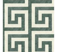A.S. Création Versace VI Greek 791743 Non-Woven Wallpaper - Meander Geometry with Medusa Motif, Gold & Neutrals, Vinyl Surface, Geometric Wallpaper, Graphic, 10.05 m x 0.70 m, Green/Grey