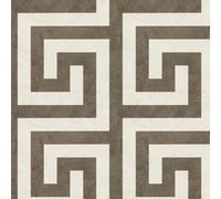 A.S. Création Versace VI Greek 791744 Non-Woven Wallpaper - Meander Geometry with Medusa Motif, Gold & Neutrals, Vinyl Surface, Geometric Wallpaper, Graphic, 10.05 m x 0.70 m, Brown/Cream