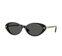 Versace , Oval Sunglasses with Dark Grey Lenses ,Black unisex, Sizes: 54 MM