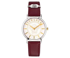 Versace Women Analog Quartz Watch with Leather Strap VEK400221