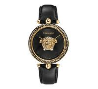 Versace Women's Analog Swiss Quartz Watch with Leather Calfskin Strap VCO020017